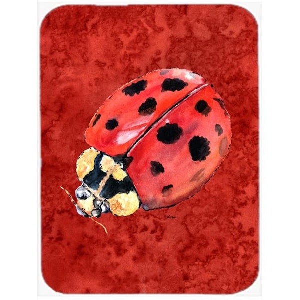 Carolines Treasures Carolines Treasures 8870LCB Lady Bug on Deep Red; Glass Cutting Board - Large - 8870LCB