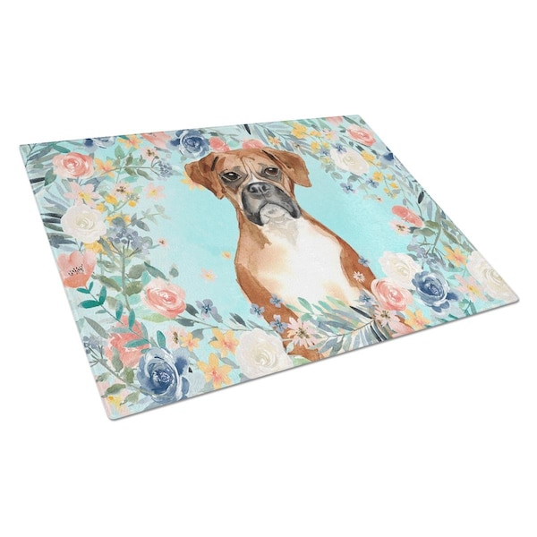 Carolines Treasures Boxer Glass Cutting Board Large - CK3431LCB