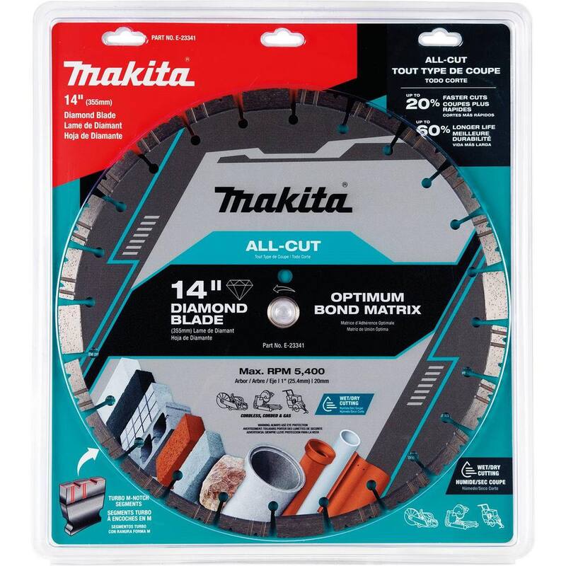 Disco de Diamante Makita de 14 pulgadas con Borde Segmentado para Todo Tipo de Cortes - E-23341