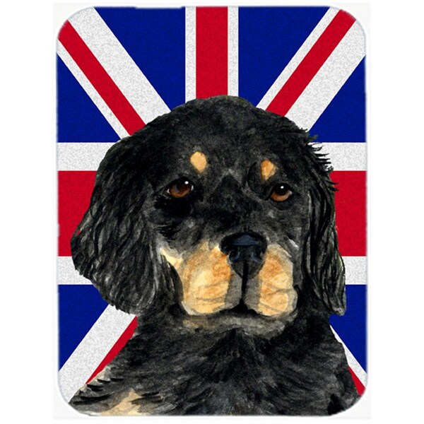 Carolines Treasures Gordon Setter With English Union Jack British Flag Glass Cutting Board - Large - SS4957LCB