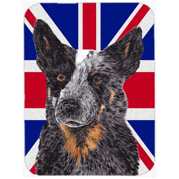 Carolines Treasures Australian Cattle Dog With English Union Jack British Flag Glass Cutting Board - Large - SC9853LCB
