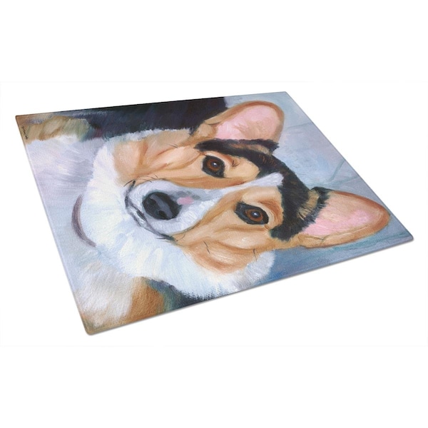 Carolines Treasures Pembroke Corgi Seriously Glass Cutting Board Large - 7369LCB