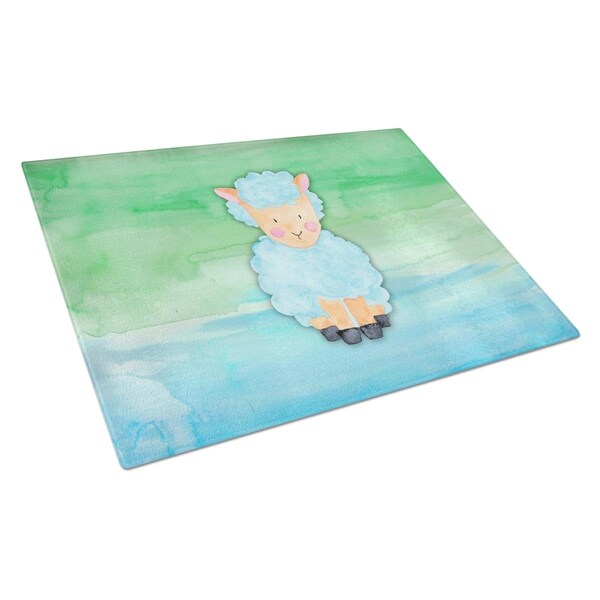 Carolines Treasures Sheep Lamb Watercolor Glass Cutting Board Large - BB7414LCB