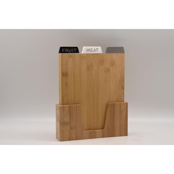 Carne 23.7 x 4.7 x 11.4 cm Bamboo Cutting Board with Index Style Tab Design, Brown - Set of 3 - CA4220001