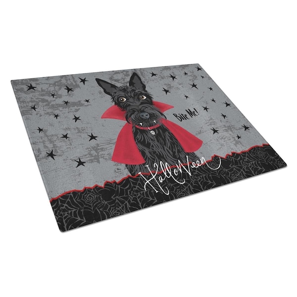 Carolines Treasures Halloween Vampire Scottie Glass Cutting Board Large - VHA3037LCB