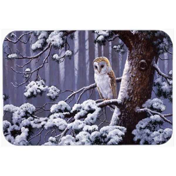 Carolines Treasures Carolines Treasures BDBA0303LCB Owl on a Tree Branch in the Snow Glass Large Cutting Board - BDBA0303LCB