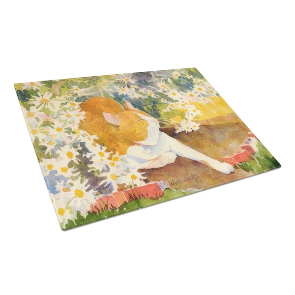 Carolines Treasures 15 x 12 in. Cat Glass Cutting Board- Large - 6030LCB
