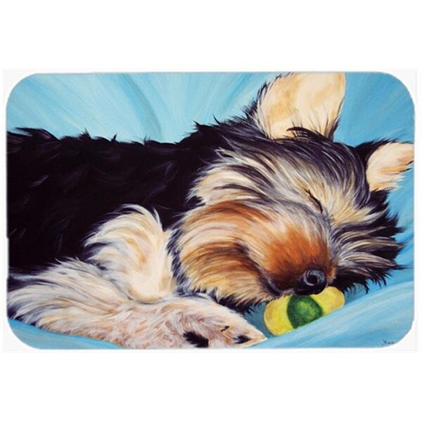 Carolines Treasures Carolines Treasures AMB1075LCB Naptime Yorkie Yorkshire Terrier Glass Large Cutting Board - AMB1075LCB