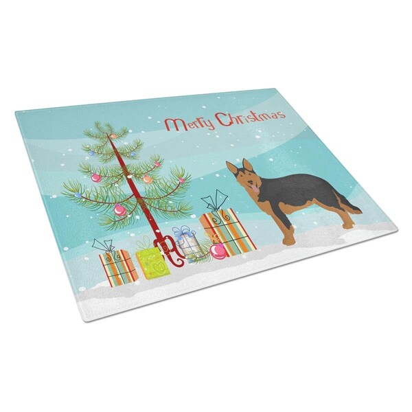 Carolines Treasures Shollie No.2 Christmas Tree Glass Cutting Board Large - CK3874LCB