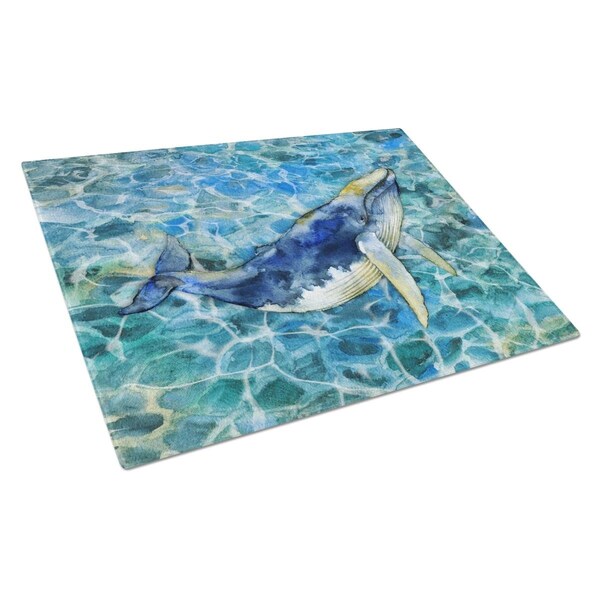 Carolines Treasures Humpback Whale Glass Cutting Board Large - BB5336LCB