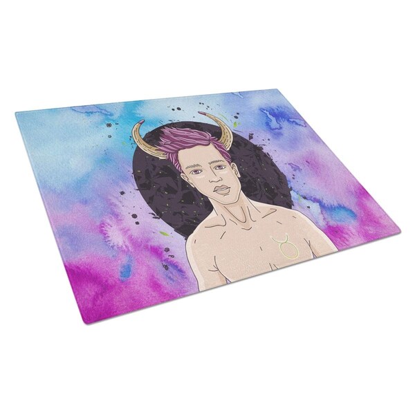 Carolines Treasures Taurus Zodiac Sign Glass Cutting Board Large - BB7318LCB