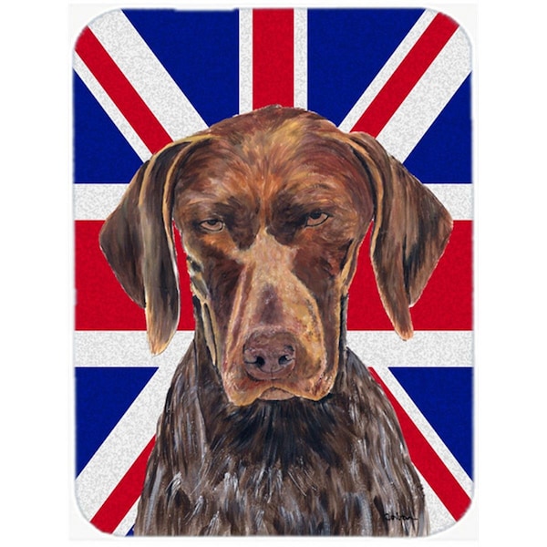 Carolines Treasures German Shorthaired Pointer With English Union Jack British Flag Glass Cutting Board - Large - SC9852LCB