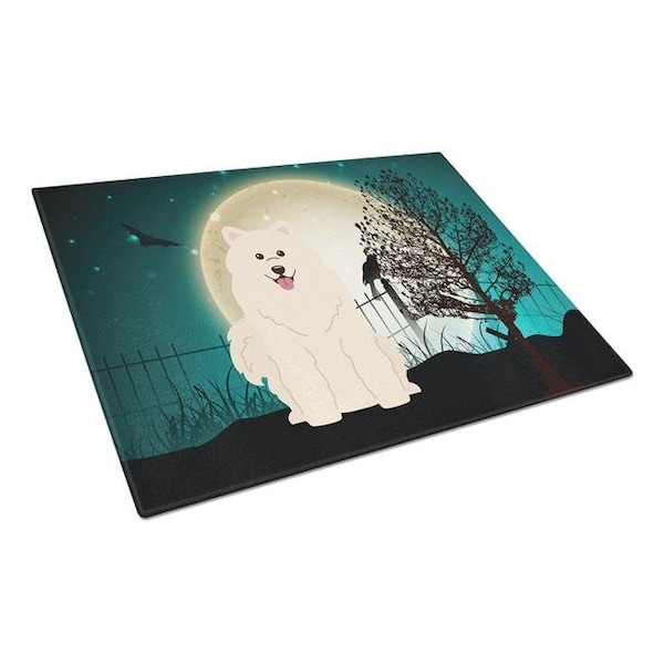Carolines Treasures Carolines Treasures BB2220LCB Halloween Scary Samoyed Glass Cutting Board; Large - BB2220LCB