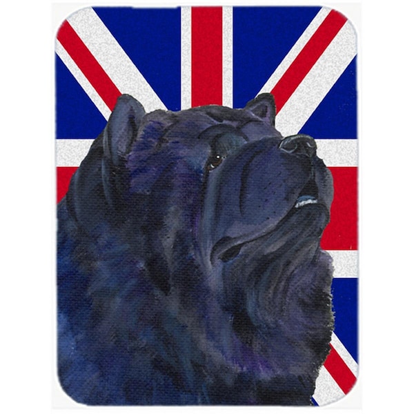 Carolines Treasures Chow Chow With English Union Jack British Flag Glass Cutting Board - Large - SS4943LCB