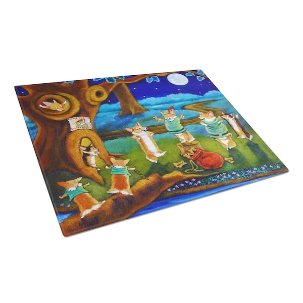 Carolines Treasures Corgi Robin Hood Glass Cutting Board Large - 7415LCB