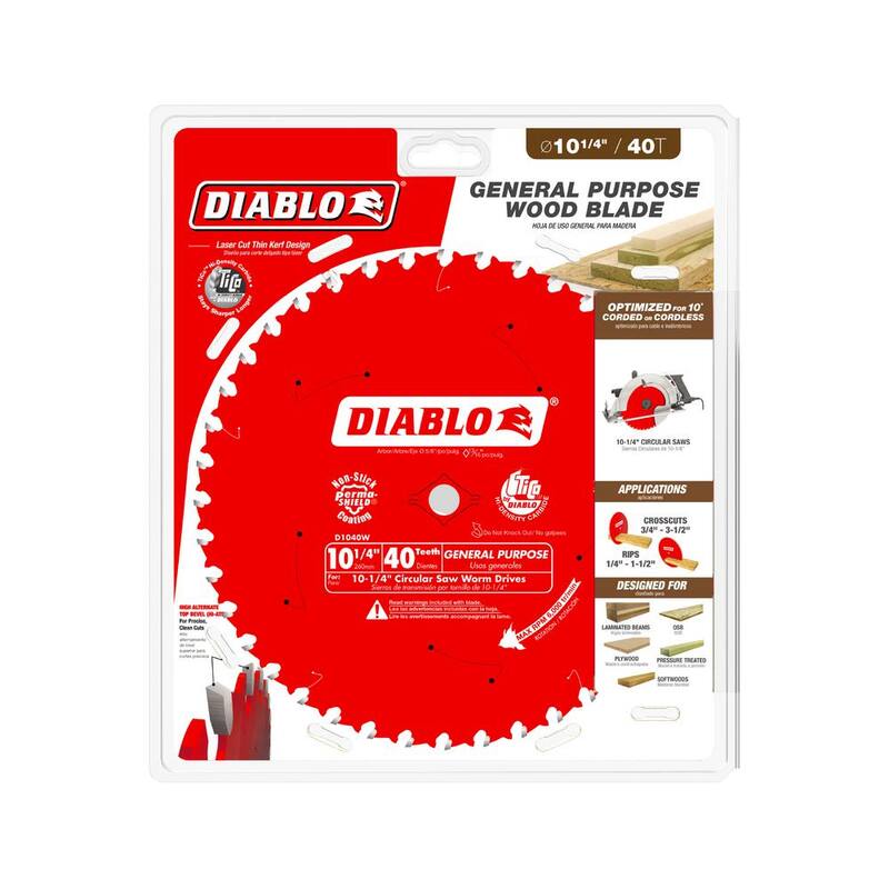 DIABLO 10-1/4 pulgadas x 40 dientes Hoja de sierra para vigas de uso general - D1040W
