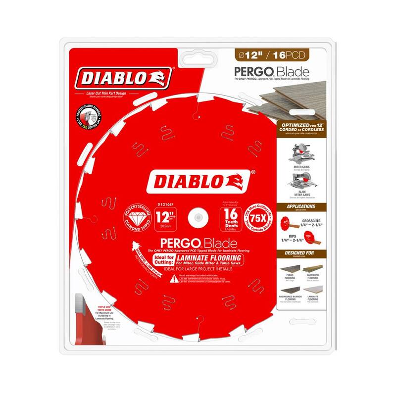 DIABLO 10 pulgadas x 12 dientes PergoBlade Hoja de sierra para pisos laminados y de madera - D1216LF