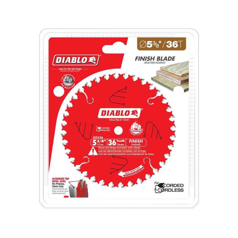 DIABLO Hoja de sierra de acabado de 5-3/8 pulgadas x 36 dientes para madera - D0536X