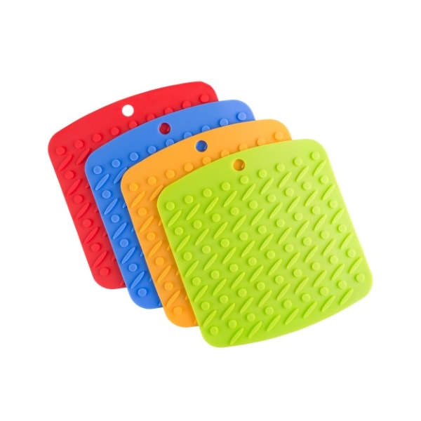 Hastings Home Silicone Pot Holder, Trivet Mat, Jar Opener, Spoon Rest, and Garlic Peeler - 4 pc - by Hastings Home - 848218HIT
