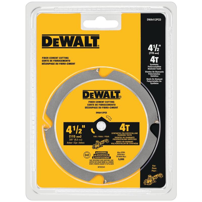 DEWALT ATOMIC Hoja de sierra circular para corte de fibrocemento de 4-1/2 pulgadas y 4 dientes - DWA412PCD