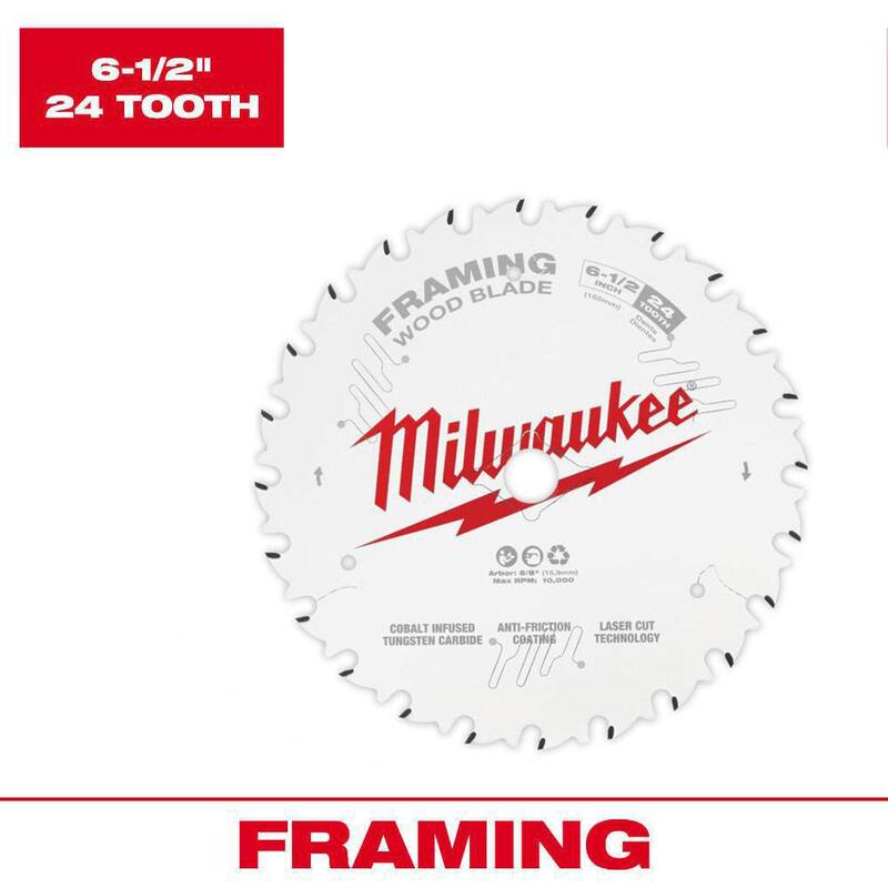 Hoja de sierra circular para entramado de 6-1/2 pulgadas x 24 dientes - 48-40-0620 de Milwaukee