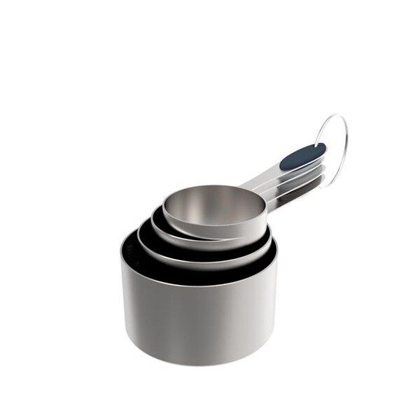 Core Home Core Home 6012619 Silicone & Stainless Steel Gray Measuring Cup Set - 6012619
