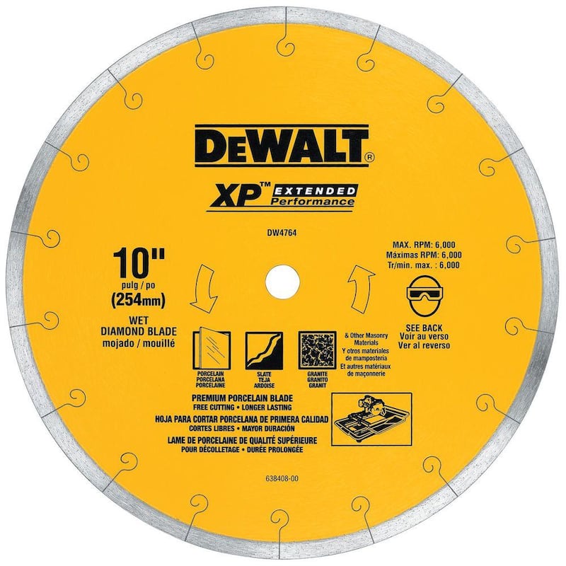 DEWALT XP4 10 pulgadas x 1/16 pulgada Premium Wet Diamond Blade - DW4764
