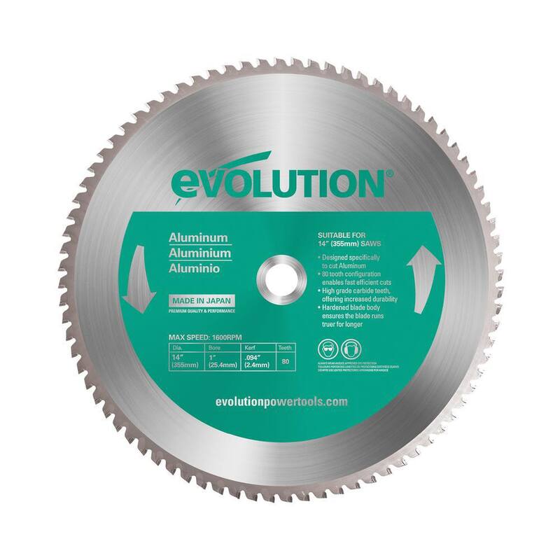 Evolution Power Tools Hoja de sierra para cortar aluminio de 14 pulgadas y 80 dientes - 14BLADEAL