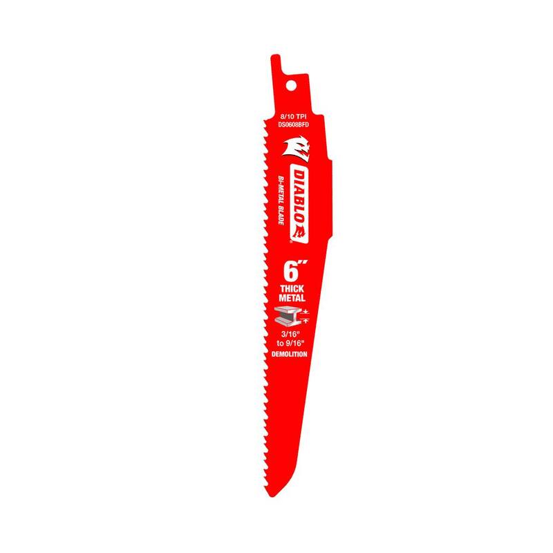 DIABLO 6 pulg. 8/10 TPI Hoja de sierra reciproca bimetálica para metal grueso - DS0608BFD