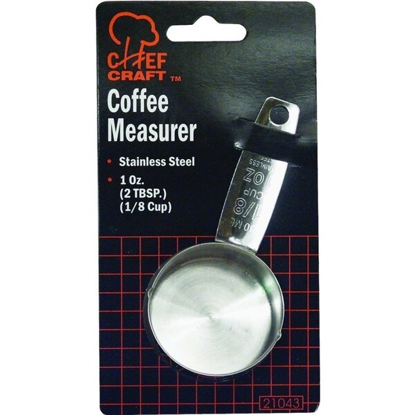 Chef Craft Coffee Measure, 1 oz, Metric Graduation, Stainless Steel, Silver - 21043