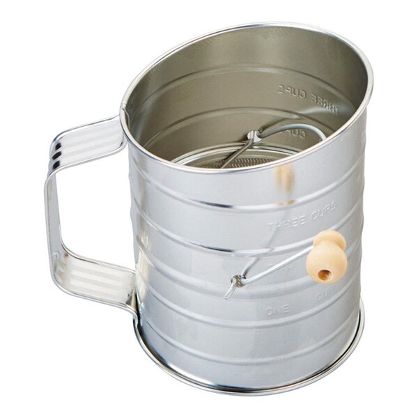 Homecare Products 3 Cup Cook Tin Sifter with Hand Crank - HO3307151