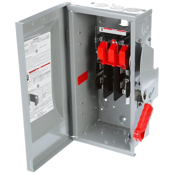 Interruptor de desconexión de seguridad solar Siemens de 600V CA/CC, no fusible, NEMA 1 - HNF361PV