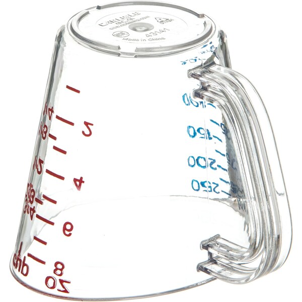 Carlisle Foodservice Commercial Measuring Cup, 1 c, Clr, PK12 - 4314107