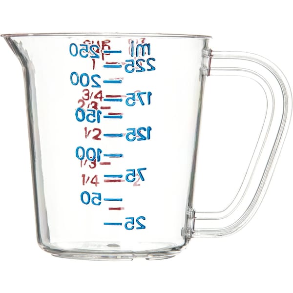Carlisle Foodservice Commercial Measuring Cup, 1 c, Clr, PK12 - 4314107