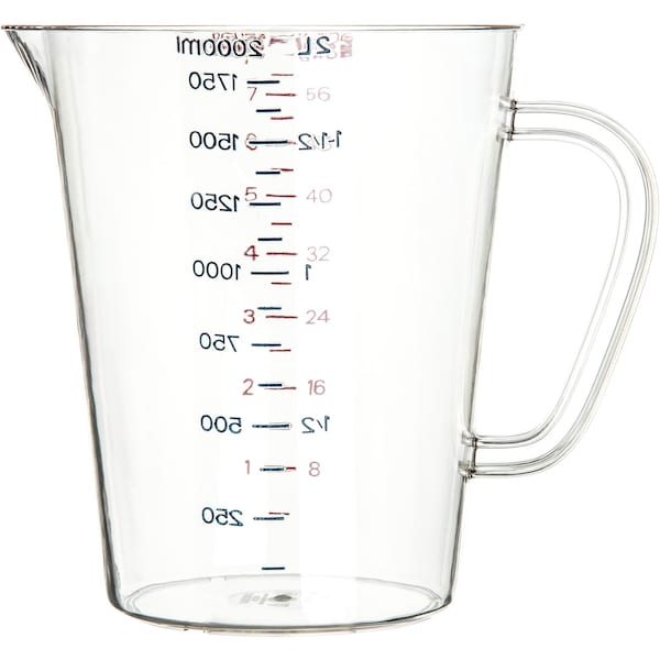Carlisle Foodservice Commercial Measuring Cup, 1/2 gal., Cl, PK6 - 4314407