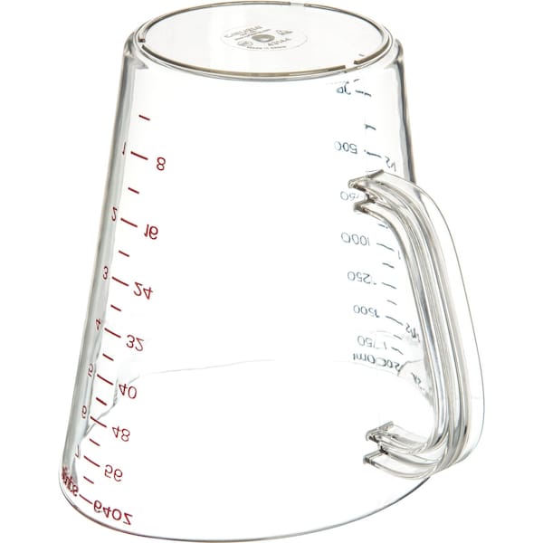 Carlisle Foodservice Commercial Measuring Cup, 1/2 gal., Cl, PK6 - 4314407