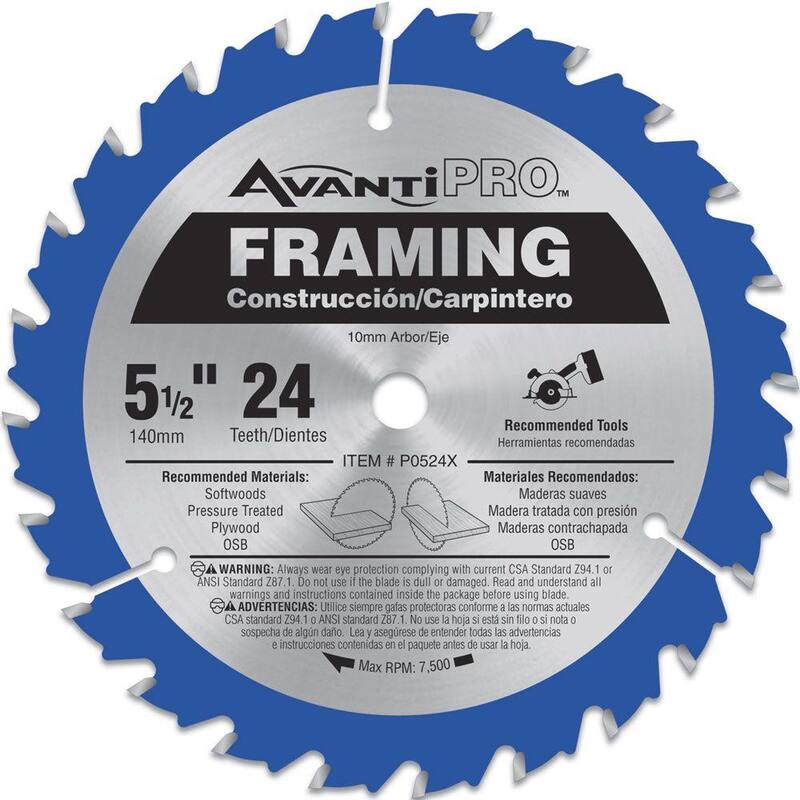 Avanti Pro 5-1/2 pulgadas x 24 dientes Hoja de sierra circular para carpintería - P0524X