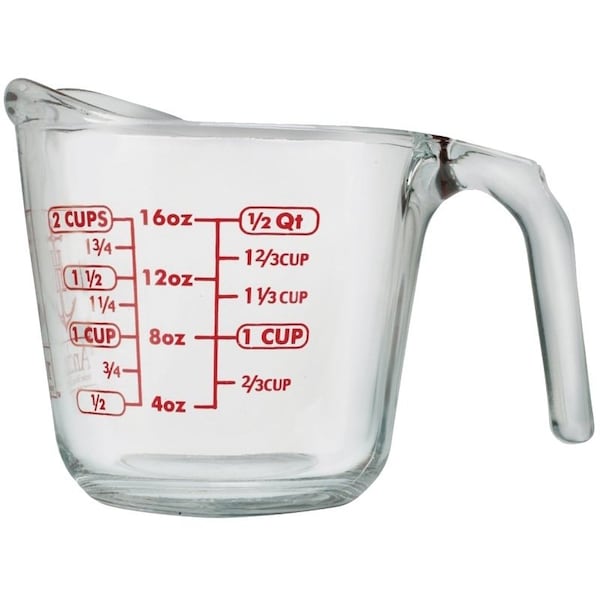 Anchor Hocking 551770L13 Measuring Cup, Glass, Clear - 551770L20