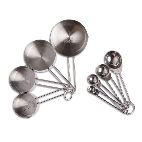 Bklyn Steel Co. 8pc Stainless Steel Measuring Cups and Spoons - 51305