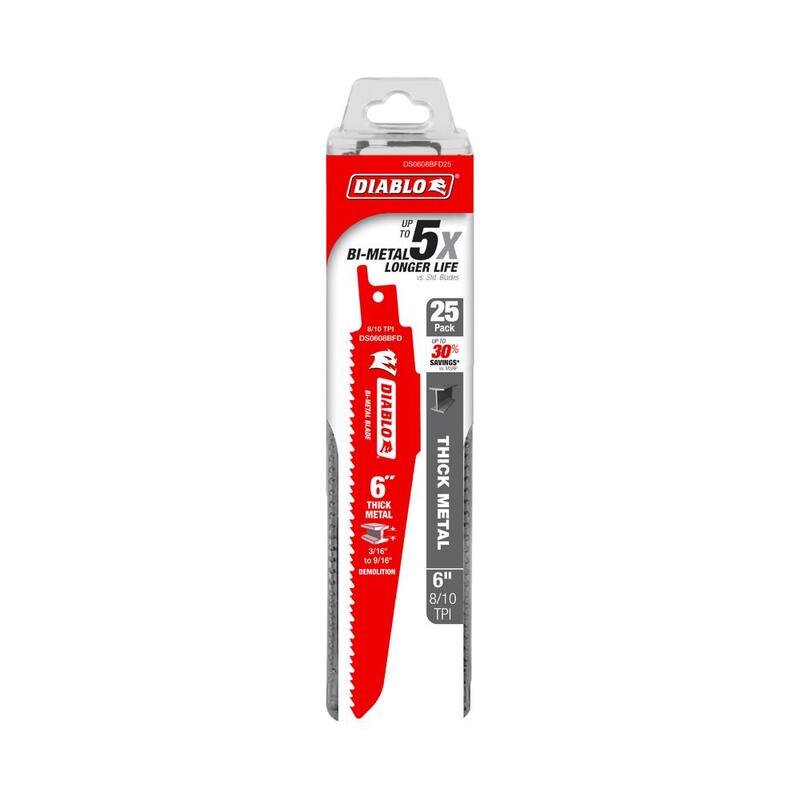 DIABLO 9 in. 8/10 TPI Hojas de sierra alternativa bimetálicas para metal grueso - DS0908BFD25
