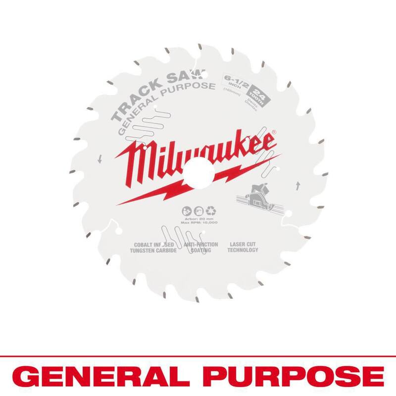 Milwaukee hoja de sierra de riel para segueta de propósito general de carburo de 6-1/2 pulgadas x 24 dientes (paquete de 1) - 48-40-0624