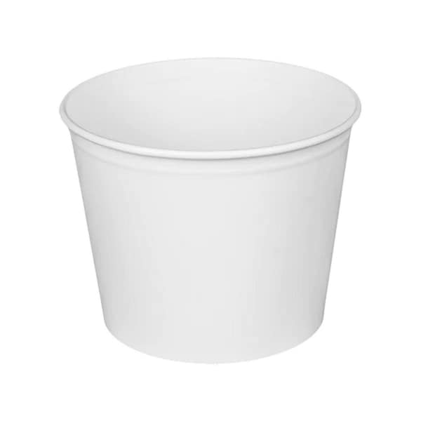 Karat Food Bucket, 85 oz, 7.36in. Dia x 6in.h, White, Paper, 180PK - C-FB85W