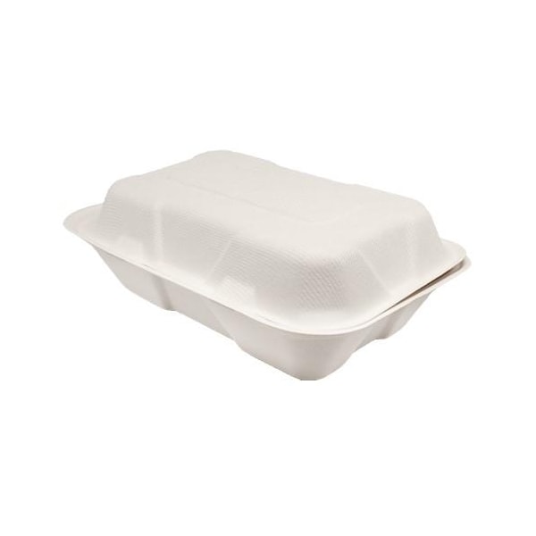 Karat Earth 9 in x 6 in Bagasse Clamshells, PK200 - KE-BHC96-1C