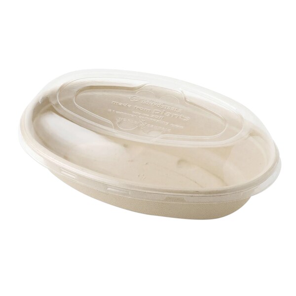 World Centric Fiber Burrito Bowl Lids, 8in dia, Clear, PK400 - BOLCSUBBS