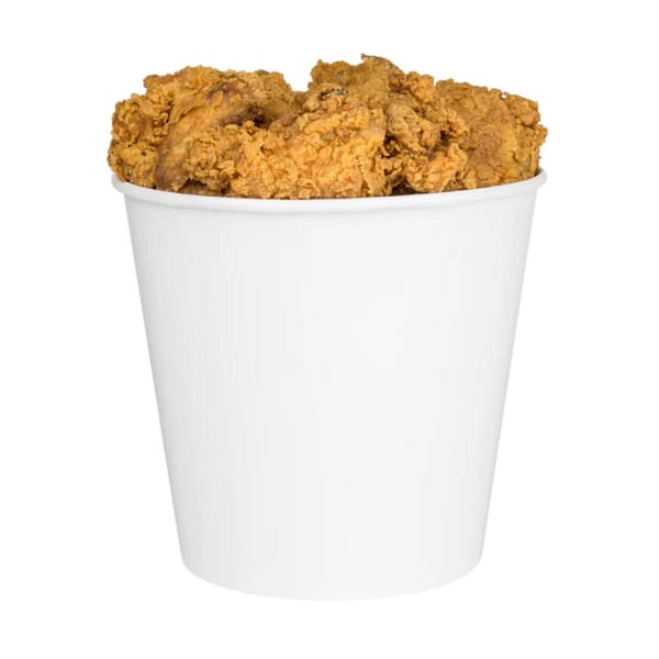 Karat Food Bucket, 170 oz, 8.9in. Dia x 8.36in.h, White, Paper, 150PK - C-FB170W