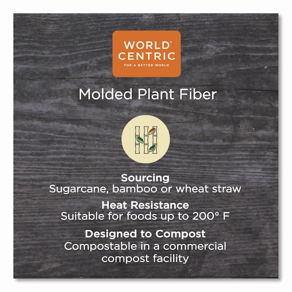 World Centric Fiber Containers, 8.7 x 6.5 x 2.1, Natural, Paper, 400PK - CT-SC-U2-LFP