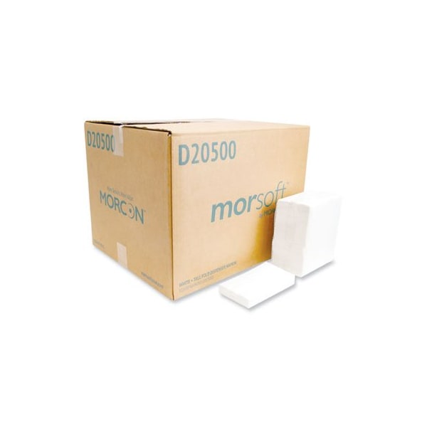 Morcon MORSOFT DISPENSER NAPKINS, 1-PLY, 6 X 13.5, WHITE, 20PK - D20500