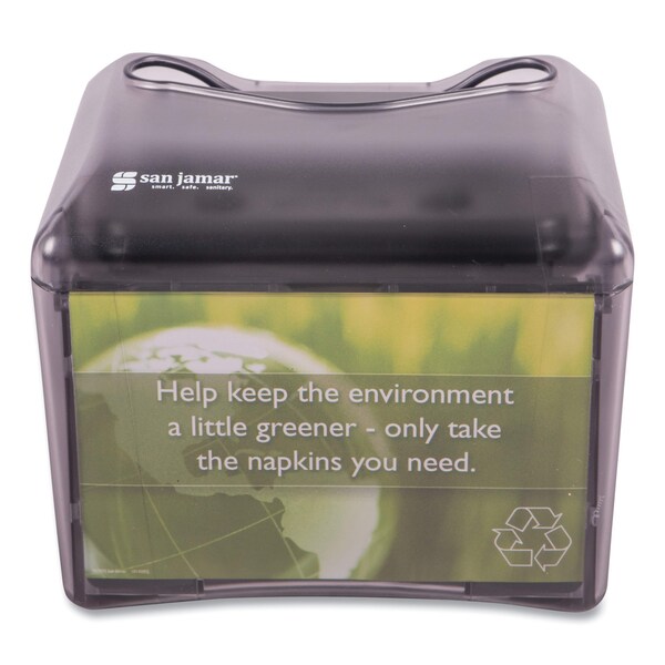 San Jamar Venue Napkin Dispenser w/Ad Inset, 6 1/2x6 1/8x6 8/9, Cap: 200, Black - H4005TBK