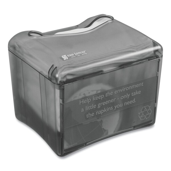 San Jamar Venue Napkin Dispenser w/Ad Inset, 6 1/2x6 1/8x6 8/9, Cap: 200, Black - H4005TBK