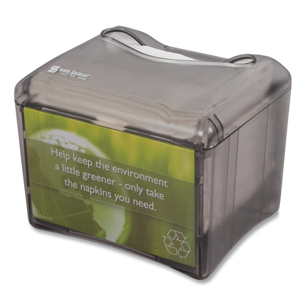 San Jamar Venue Napkin Dispenser w/Ad Inset, 6 1/2x6 1/8x6 8/9, Cap: 200, Black - H4005TBK